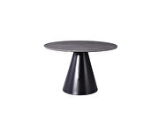 Round dining table, gray ceramic top main photo