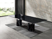 Geneva (Black) Dining table, black marble glossy
