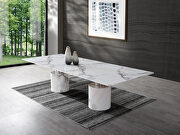 Dining table, marble white glossy