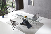 10mm tempered clear glass top dining table w/ extension main photo