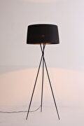 Floor lamp black carbon steel and fabric main photo