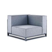 Indoor/outdoor modular armless corner gray