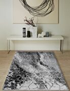 Modern style acrylic rug in white/ gray main photo