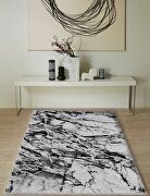 Decorative acrylic rug in white/ gray main photo