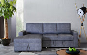 Dark gray fabric upholstery left chaise sectional sofa main photo