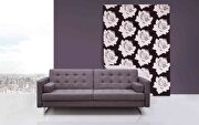 Sofa bed gray fabric stainless steel legs main photo