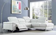 Sectional white top grain Italian leather