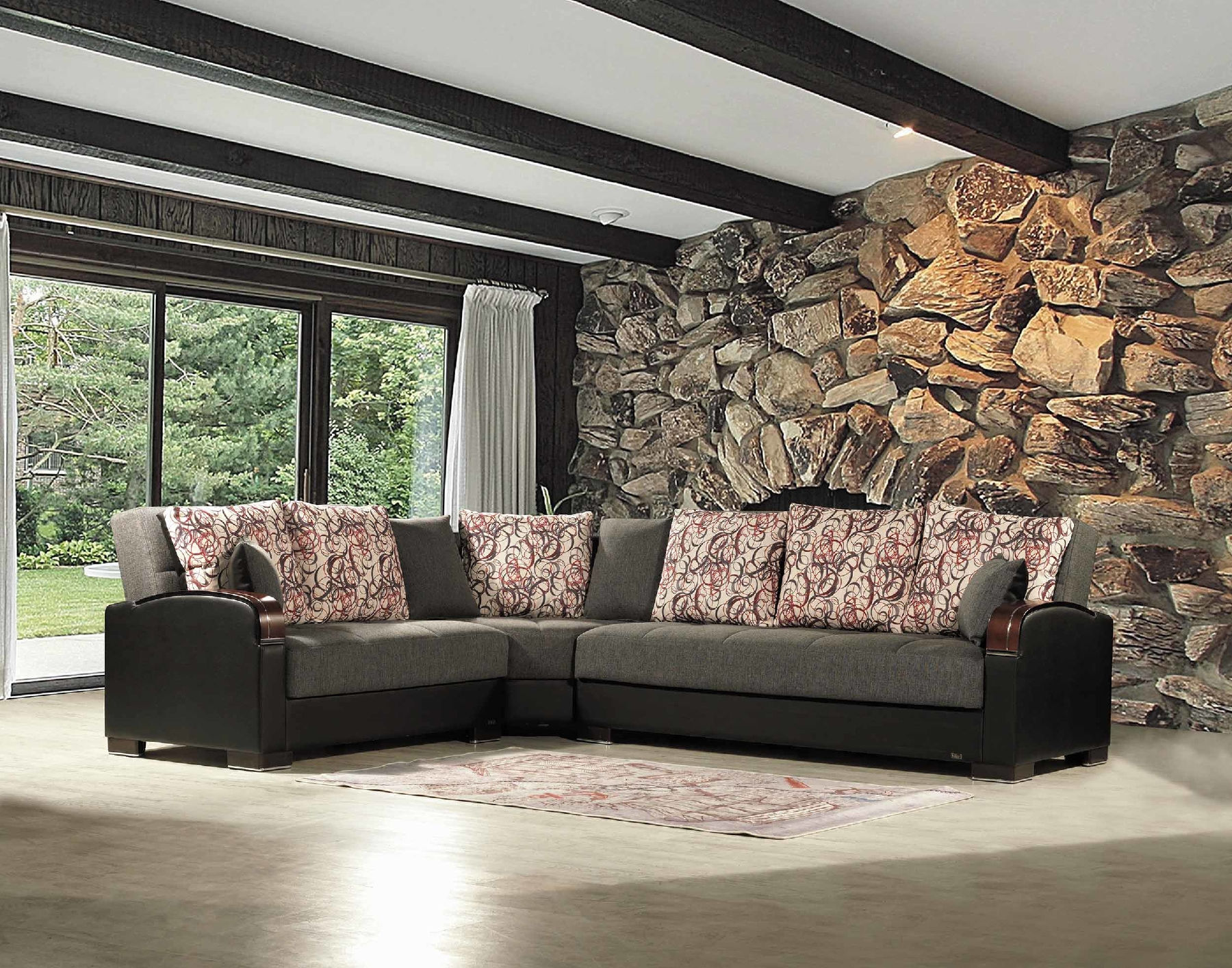 Megamax Gray Sectional Sofa megamax Casamode Furniture Sectional Sofas