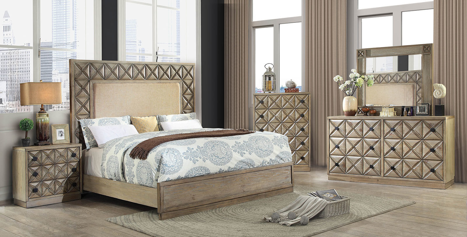 Markos Queen Size Bed CM7393 Furniture 