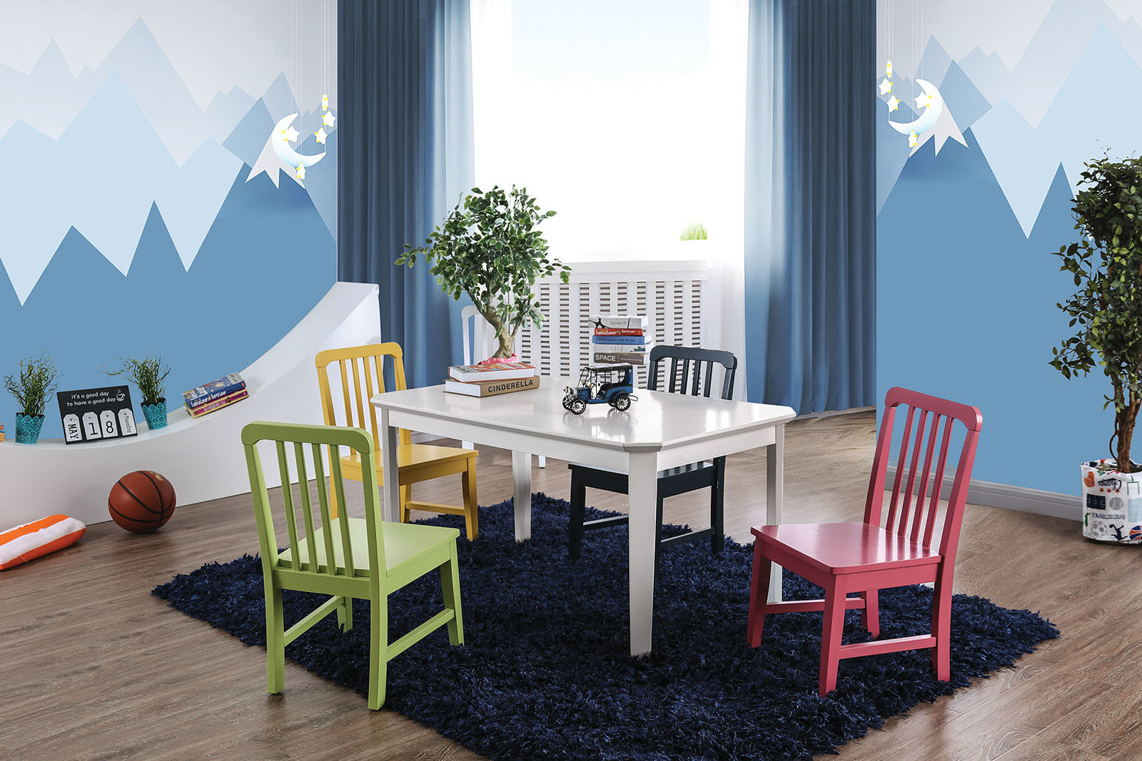 Casey Table 4 Chairs CM3526T 5PK Furniture Of America Kids Dining Furniture Comfyco Furniture