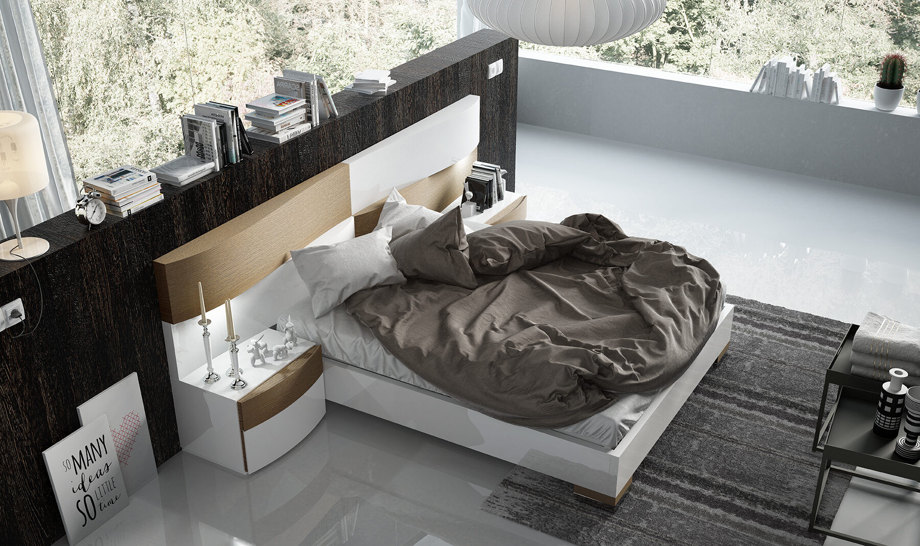 Fenicia Spain Composition 20-601 Queen Size Bed + Casegoods 20-601 | Comfyco, image size:1800x1068