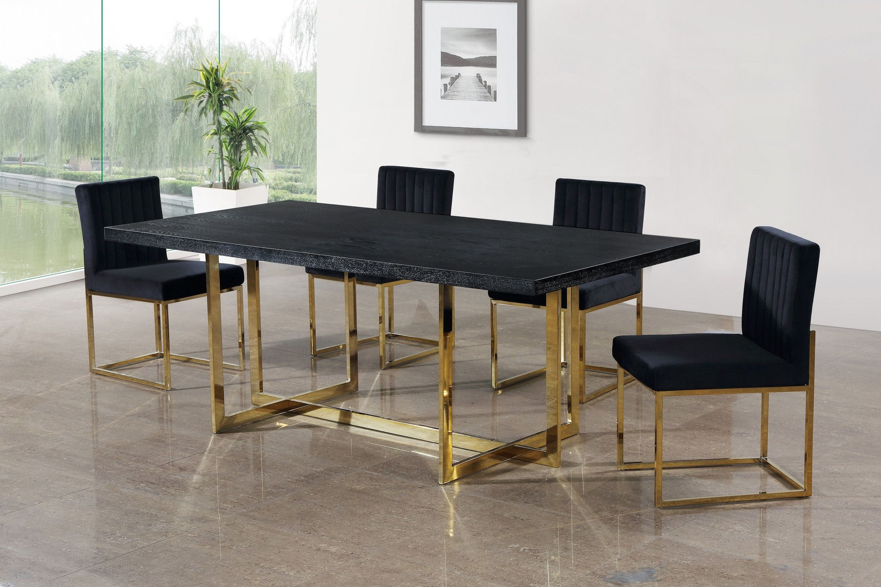 Elle Black Table 739 778 Meridian Furniture Dining Room Sets Comfyco Furniture